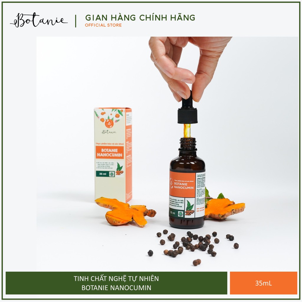 Tinh nghệ nano Botanie Nanocumin - Giảm đau dạ dày, hỗ trợ điều trị viêm loét dạ dày (35mL)