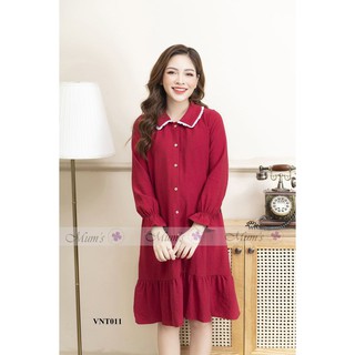Đầm bầu 🚛freeship🚛 váy nhung tăm đuôi cá cổ đức mềm mại