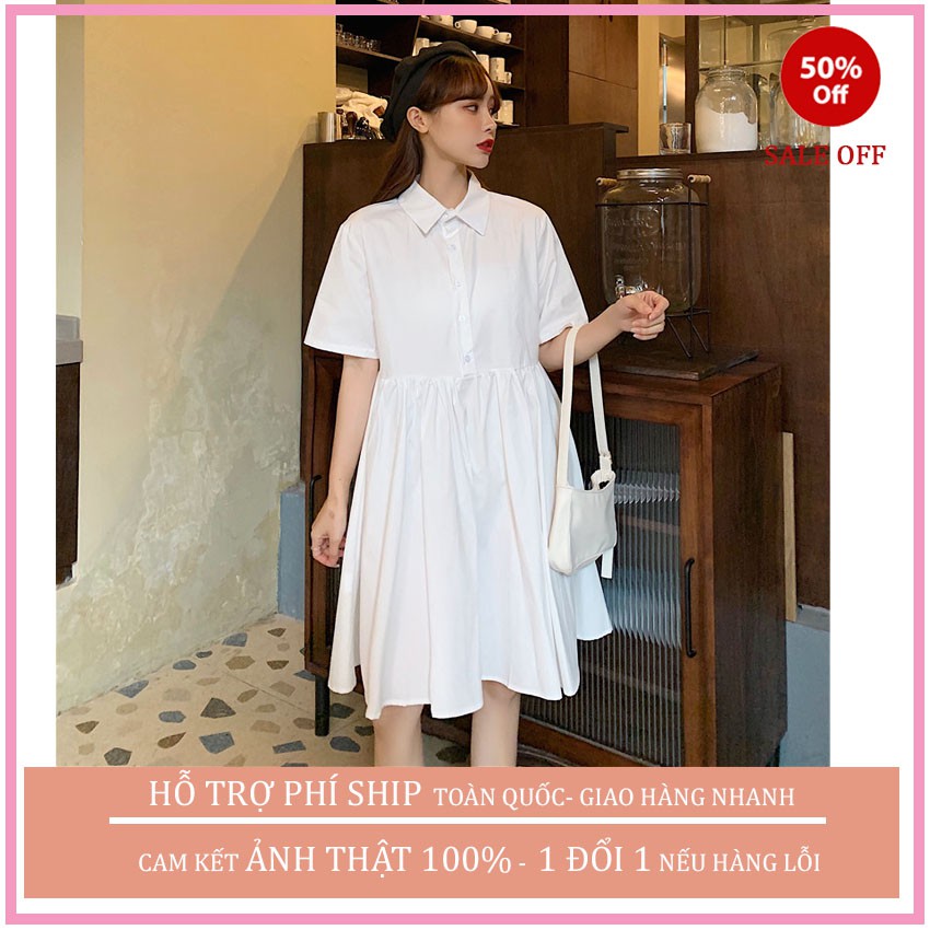 (QUÀ TẶNG LÀ DÂY BUỘC TÓC NHA) Đầm Babydoll cổ đức ,váy nữ đẹp cổ sơmi ,Váy Nữ Tay Bồng Dáng Suông 1 Màu ulzzang, MAGIDO | BigBuy360 - bigbuy360.vn