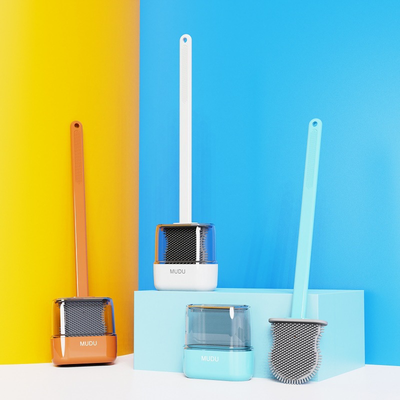 Bộ Bàn Chải Vệ Sinh Toilet Gắn Tường Bằng Silicone Tiện Dụng