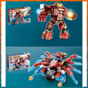 Bộ đồ chơi lắp ráp xếp hình non lego siêu anh hùng 76053/ người sắt hợp thể ironman/ spiderman