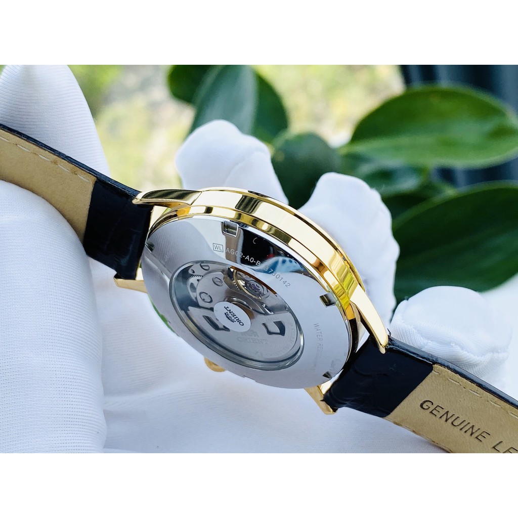 Đồng hồ nam Orient Esteem Gen 2 Gold dial FAG02003W0 - Máy Automatic - Dây da chính hãng - Mặt kính khoáng cong