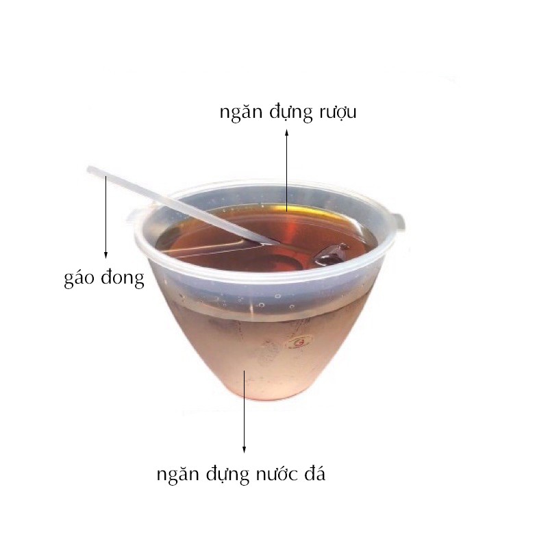 Bát đựng rượu 2 tầng - Bát ướp lạnh rượu 1.2L kèm ca đong (BDR02)