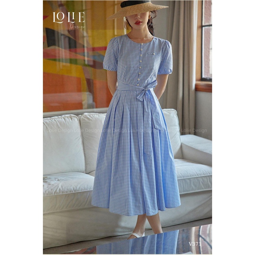 Đầm sọc vintage sang chảnh