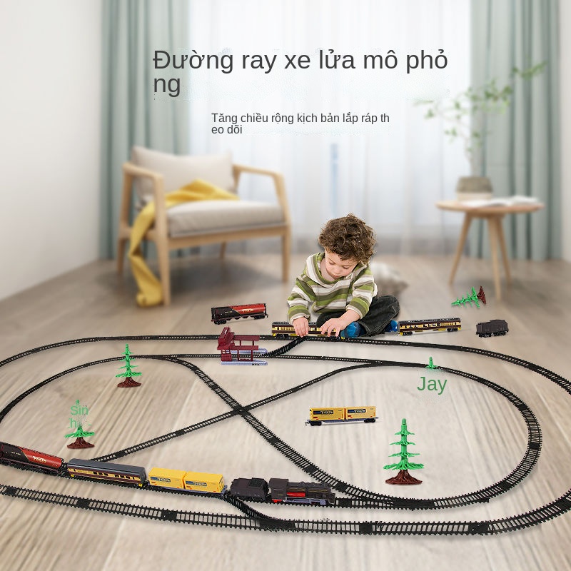 ♙◎Đồ chơi đường ray xe lửa Mô phỏng EMU Bộ sạc siêu dài lớn Siêu dài Quà tặng sinh nhật cậu bé Đường sắt cao tốc