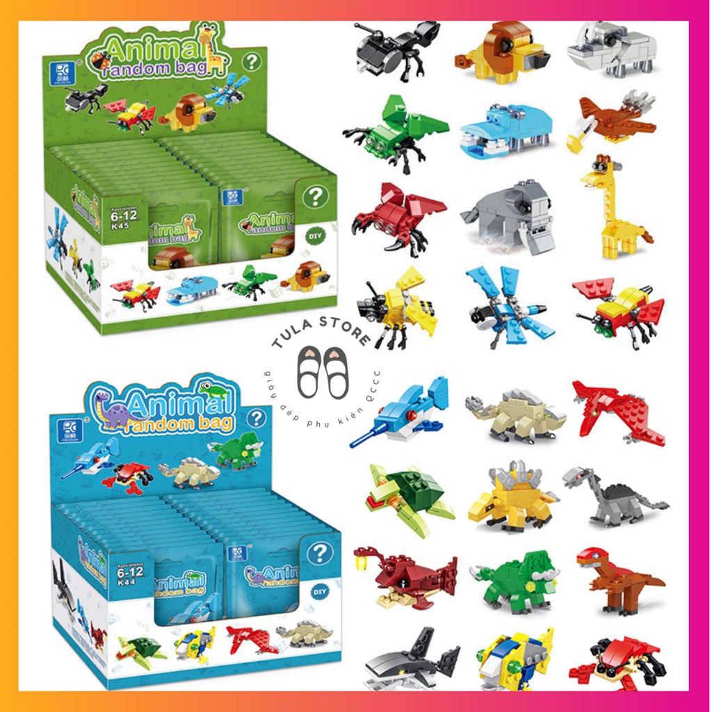 Lego mini cho bé, đồ chơi lego xếp hình bộ sưu tập động vật biển đại dương và động vật rừng sâu