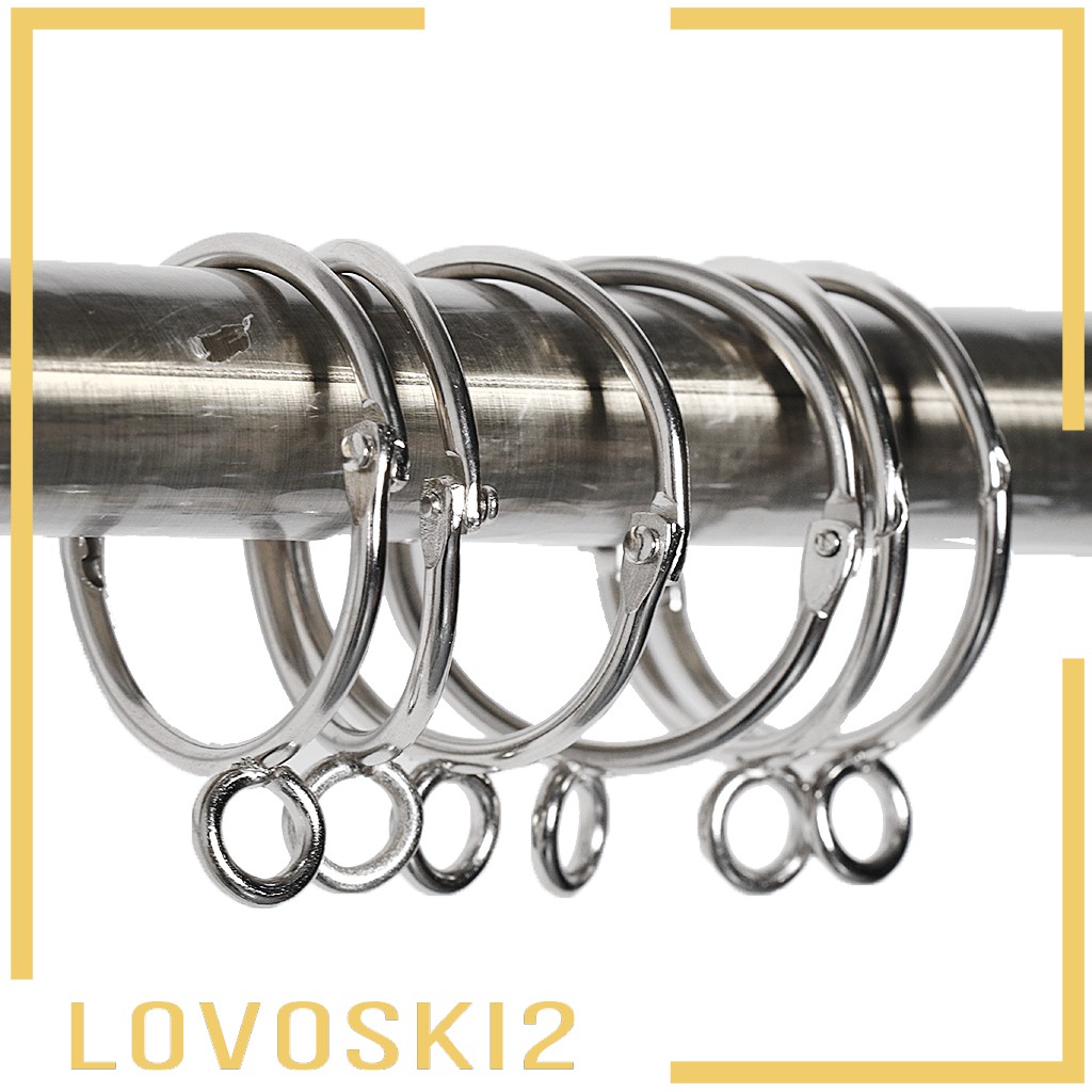 [LOVOSKI2] 12pcs Metal Curtain Eyelet Rings with Opening Design for 38mm Diameter Pole