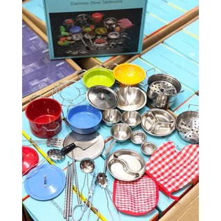 Bộ Đồ Chơi Nấu Ăn, Đồ Chơi Trẻ Em - Bộ Nấu Ăn Inox 33 Món