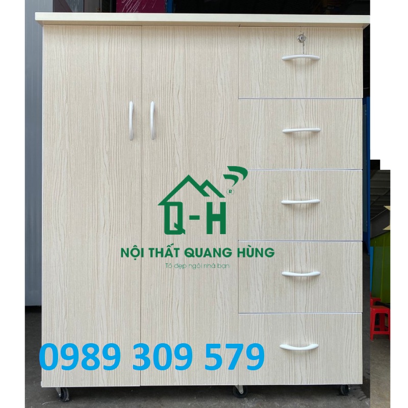 Tủ áo quần nhựa đài loan 2 cánh 5 hộc cao cấp hcm