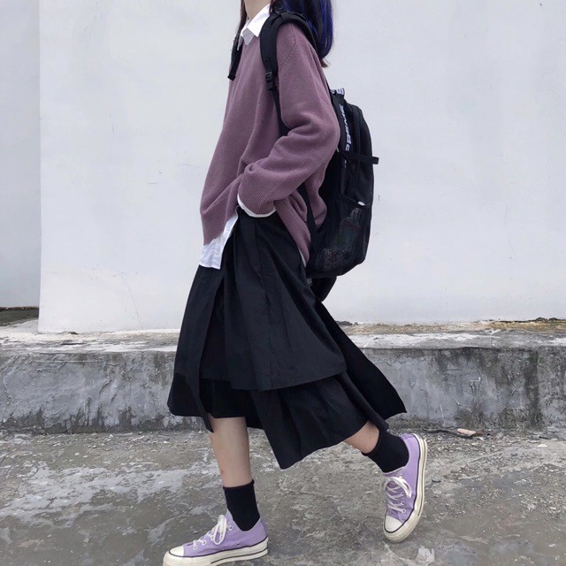 [ORDER ] Chân váy xếp tầng ulzzang / chân váy thô vintage dài midi hàn quốc | BigBuy360 - bigbuy360.vn