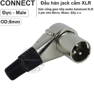 Đầu hàn 3 pin canon xlr đực vuông góc od 3.5mm - 6mm - xlr male jack plug
