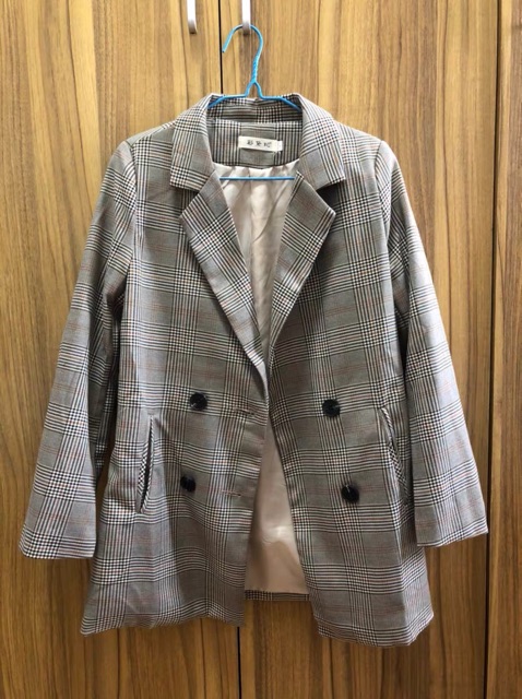(SẴN ĐỦ SIZE - KÈM ẢNH THẬT) Áo Blazer kẻ 2 hàng cúc hot hit | BigBuy360 - bigbuy360.vn