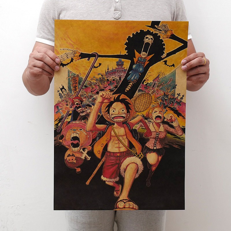 Poster One Piece băng mũ rơm Luffy - Poster One Piece Dán Tường, Bản đồ OnePiece