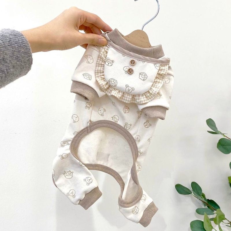 Áo 4 Chân Chó Mèo Thú Cưng Kèm Yếm Đeo Cổ Dễ Thương