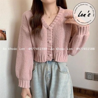 ÁO KHOÁC LEN CROPTOP NÚT BỌC