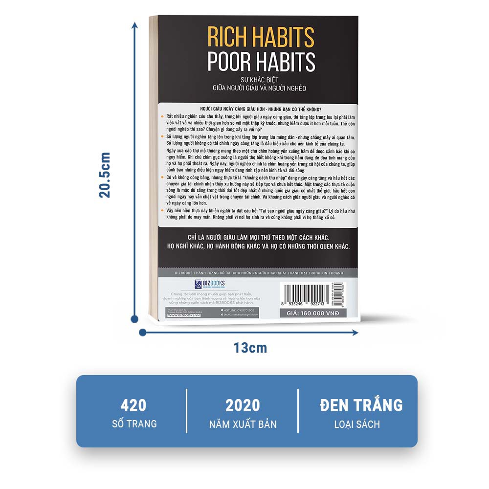 Sách - Rich habits poor habits Sự Khác Biệt Giữa Người Giàu Và Người Nghèo - BizBooks