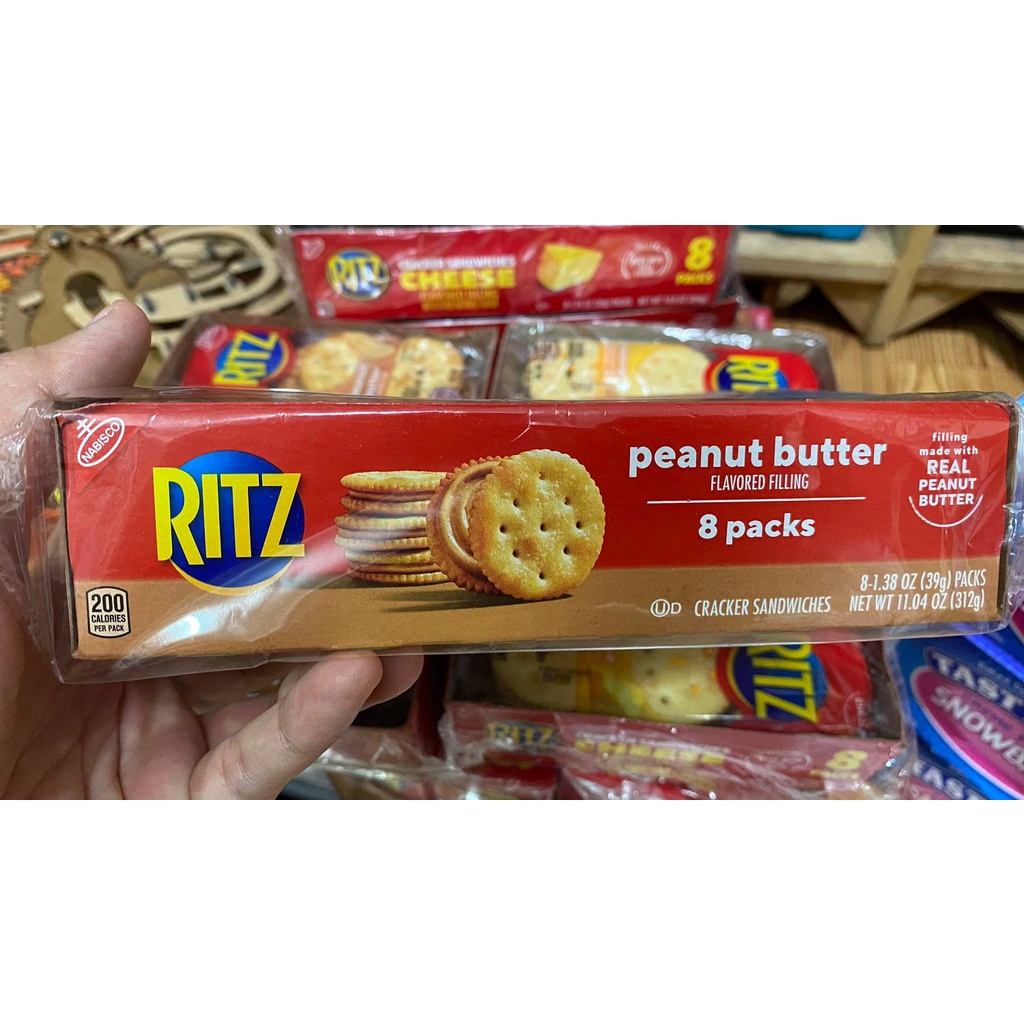 Bánh Ritz Cheese và Peanut Butter của Mỹ lốc 8 gói