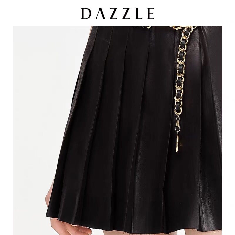 Chân váy da lộn đen Dazzle