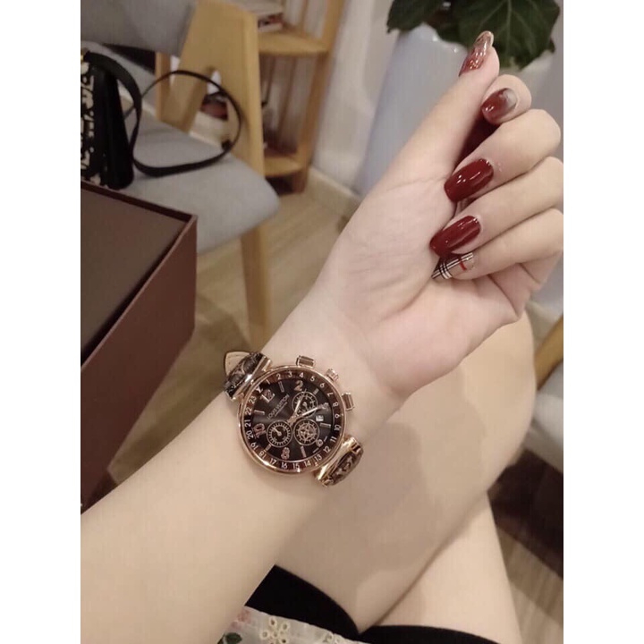Đồng hồ lv nữ dây da nâu kiểu dáng thời thượng sang trọng, chống nước , bảo hành 12 tháng | BigBuy360 - bigbuy360.vn