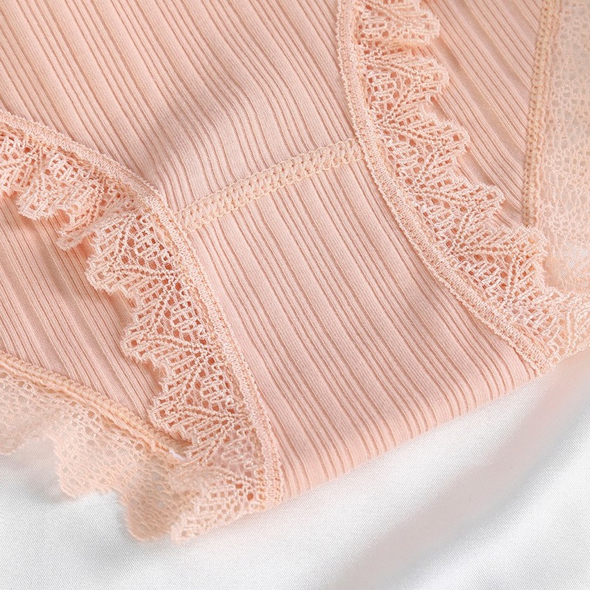 Quần Lót Cotton LEVAO Phối Ren Lưng Thấp Quyến Rũ Cho Nữ