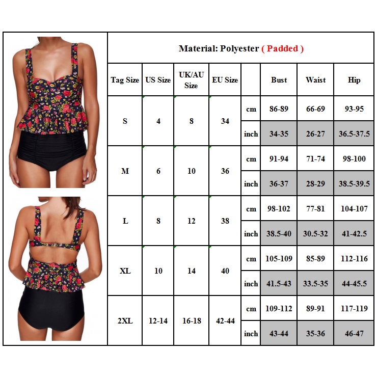 Set bikini polyester trang trí hoa hở một phần ngực gợi cảm cho nữ