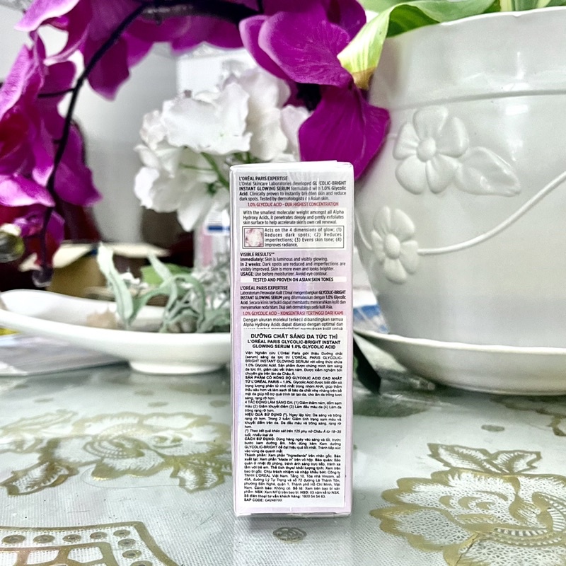 Serum dưỡng sáng mờ thâm nám L'Oreal Paris Glycolic Bright 1.0% Glycolic Acid  30ml
