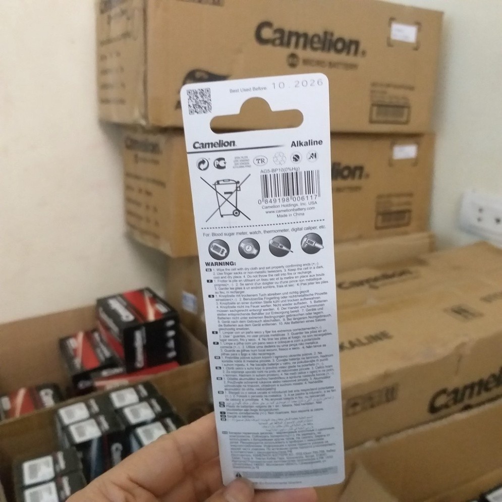 PI0010 - Pin AG5/ LR48 /LR754 dùng cho máy trợ thính, máy tính Casio số lượng 10 viên/ vỉ