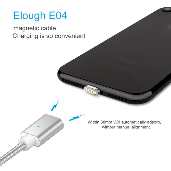 Cáp Sạc Từ Lightning Iphone Hít Nam Châm Elough Chính Hãng