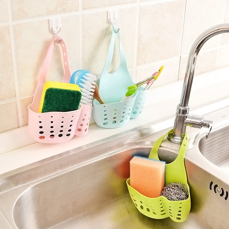 Giỏ Đựng Mút Rửa Chén Bằng Pvc Treo Bồn Rửa Tiện Dụng Cho Nhà Bếp / Phòng Tắm Giá Đỡ