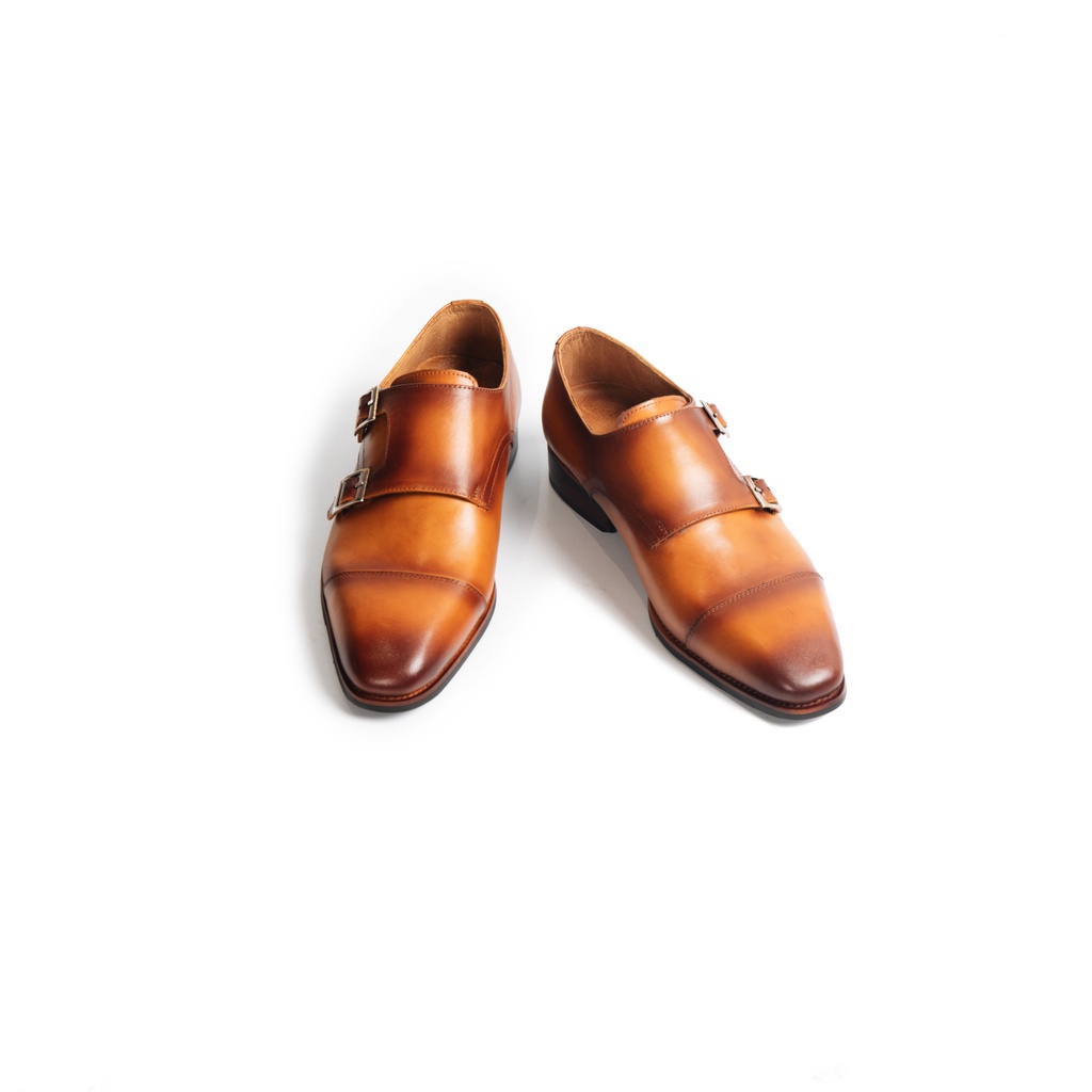 [Mã LT200 giảm 200K đơn 699K] Giày Tây Cao Cấp DOUBLE MONK STRAP - Da Bò Ý Lót Trong Da Bò Mộc - Thương hiệu Be Classy