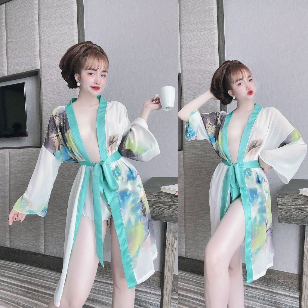 Váy ngủ áo choàng ❣️FREE SHIP❣️ Đầm ngủ sexy lụa Chiffon Chất Siêu Mát Dáng Siêu Xinh &lt;70kg