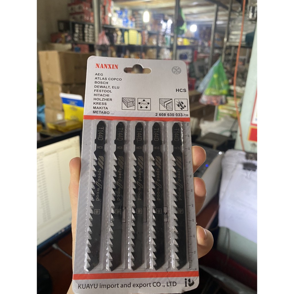 Lưỡi cưa sọc, lưỡi cưa lọng gỗ ZHONGXIN  T144D✽ 1 vỉ gồm 5 lưỡi ✽ CHẤT LIỆU THÉP CỨNG CHỐNG GÃY, RỈ SÉT✽ Dễ tháo lắp, SD