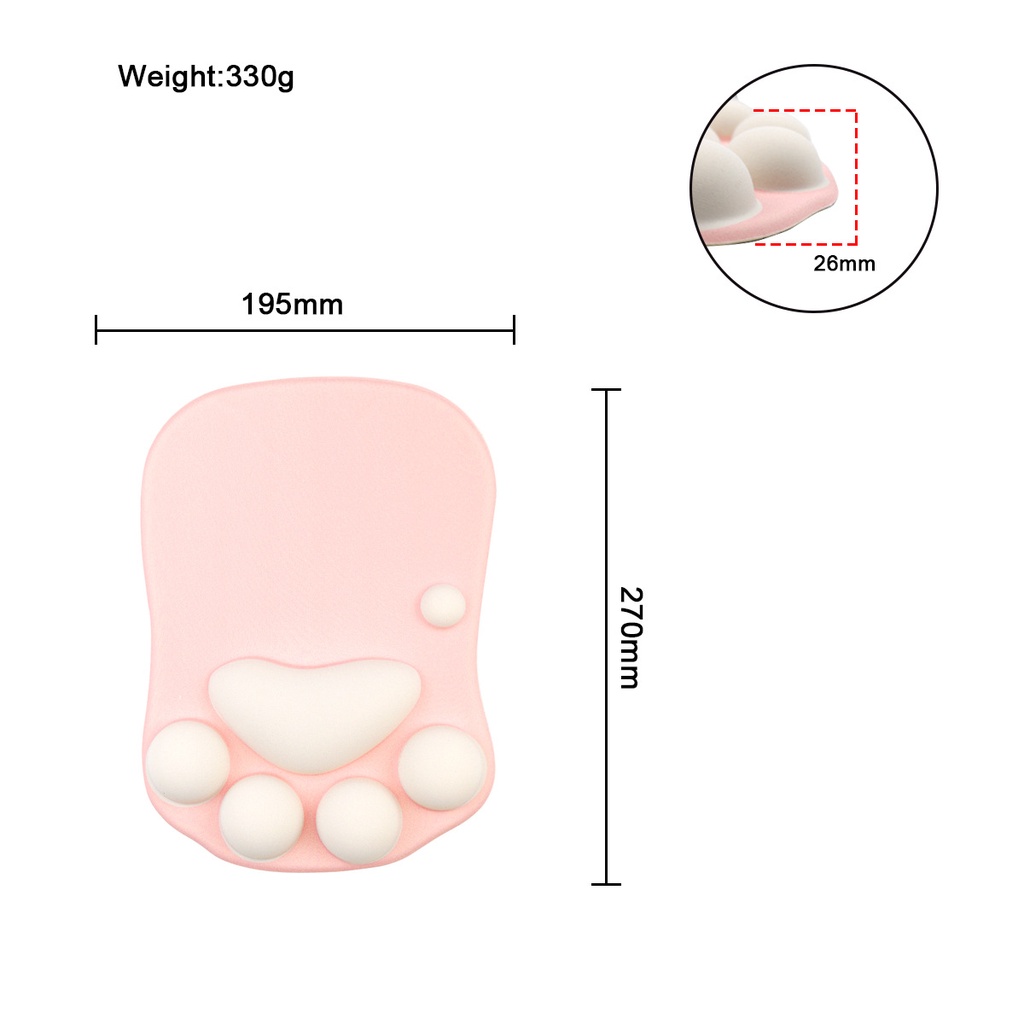 Dễ Thương Miếng Lót Chuột Silicon Hình Bàn Tay Mèo