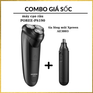 Combo máy cạo râu POREE PS190 và Máy tỉa lông mũi XPreen AE3803 ( HUY MÁY CẠO RÂU )