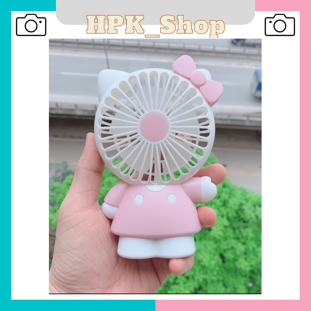 Quạt Cầm Tay Sạc Tích Điện Hello Kitty Siêu Hot