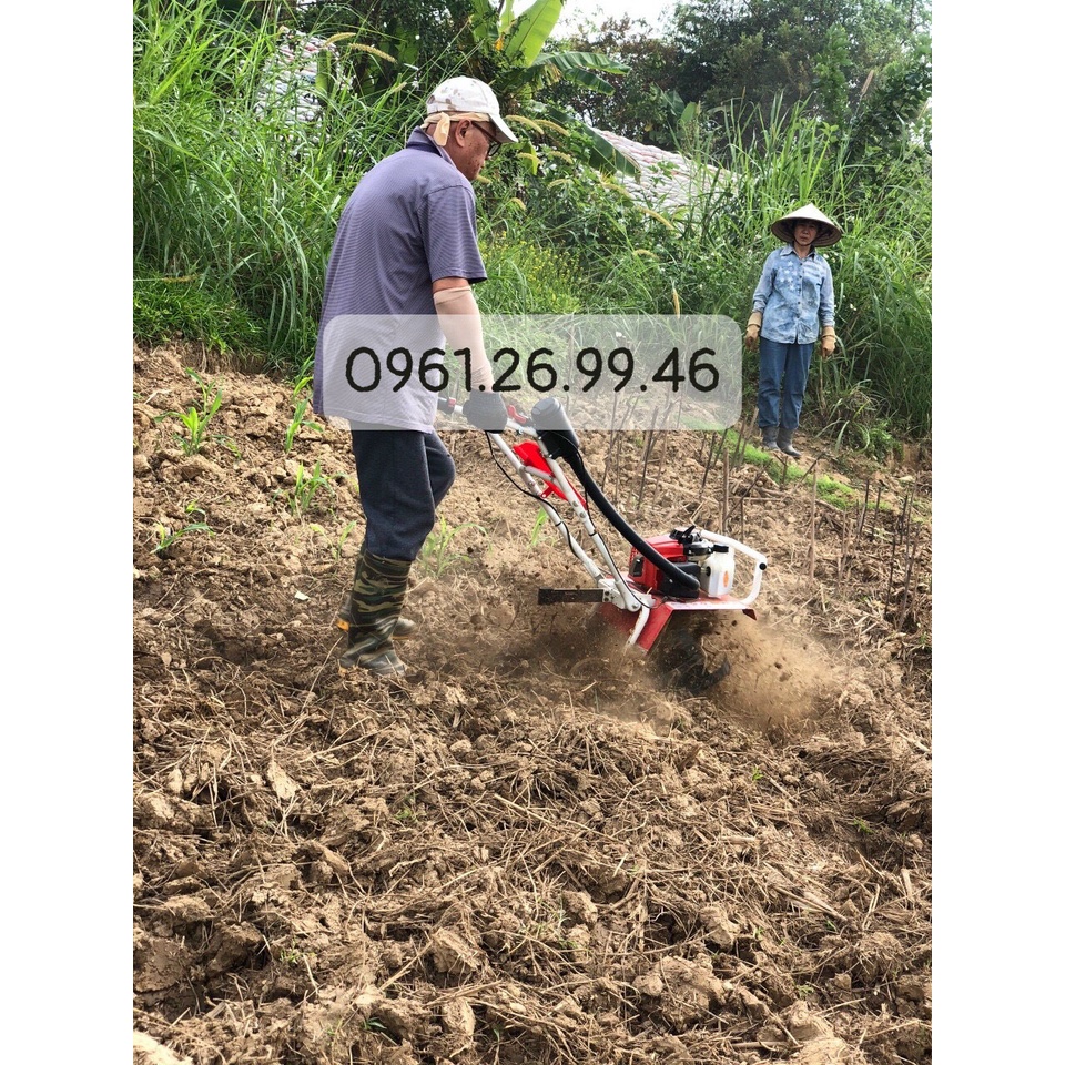 Máy xới đất mini YM680 đẩy tay công suất 3HP xới đất vườn rau, vườn cây ăn quả