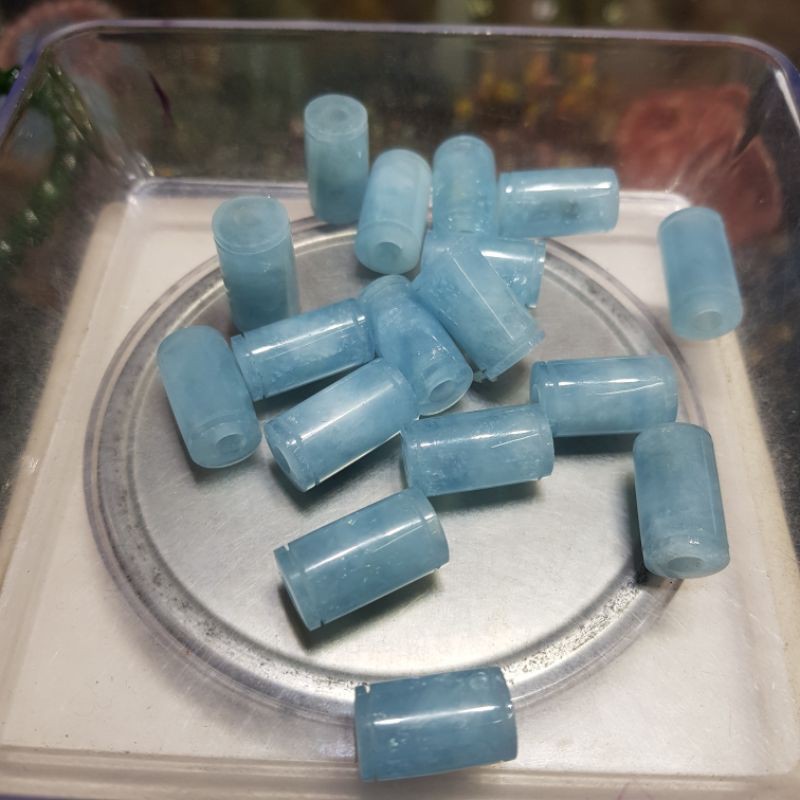 Lu Thống Aqua màu xanh dương thiên nhiên mix vòng tay, vòng cổ sang trọng VT130 - Hợp mệnh Thủy, Mộc