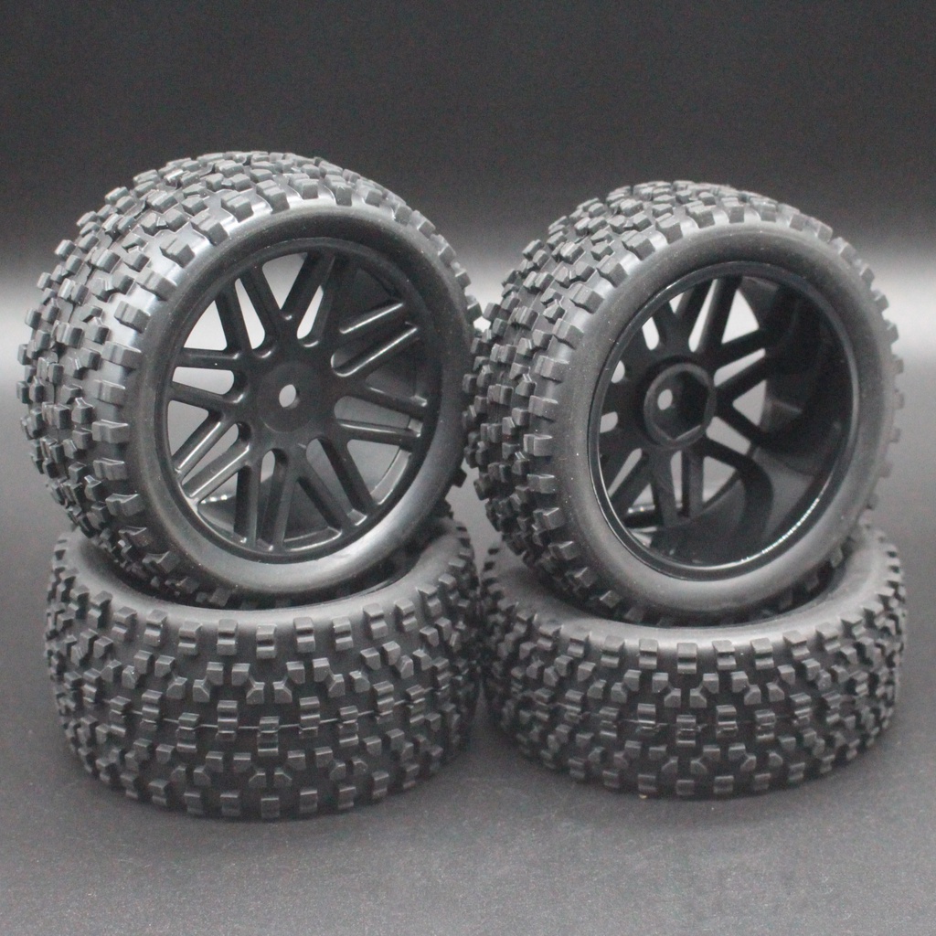 4 cái / lốc Cao su RC 1/10 Bánh xe Buggy & Lốp 12mm Hex Hub Mount cho RC Off Road Car HSP HP