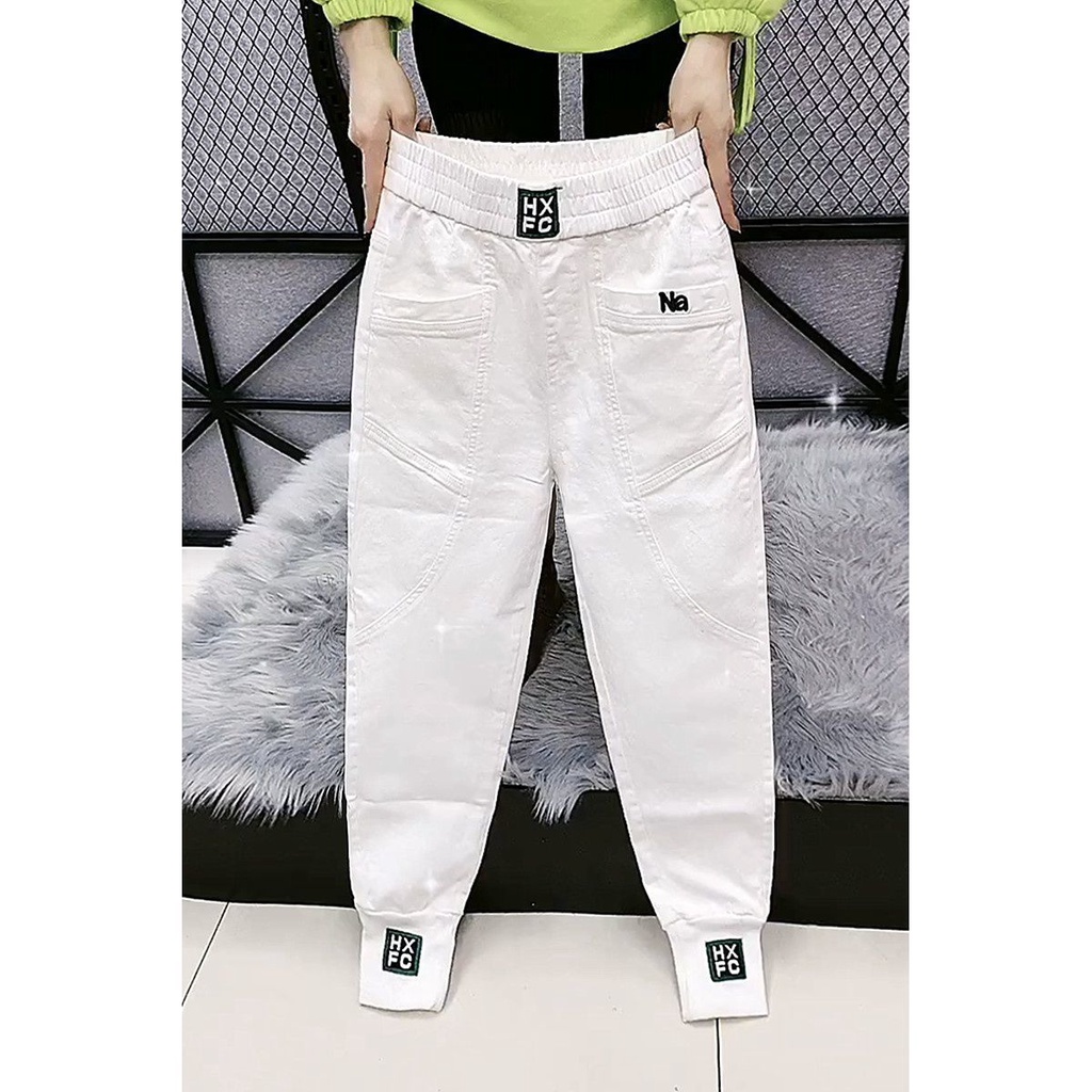 Quần dài dáng rộng cạp cao thời trang mùa xuân và mùa hè nhiều màu tùy chọn cho nữ