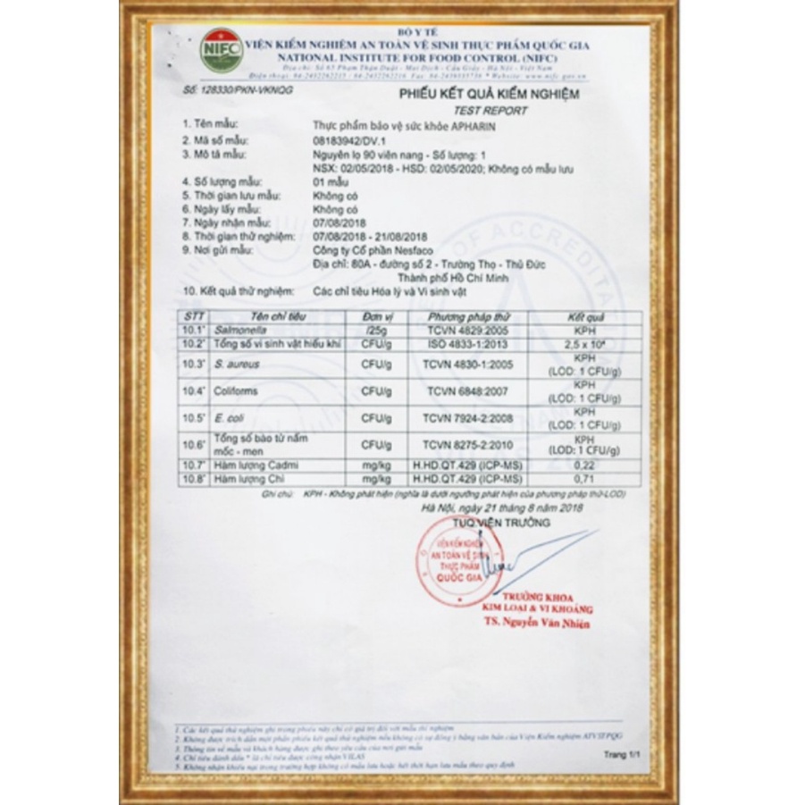 TPBVSK Apharin - Hỗ trợ giảm huyết áp cao