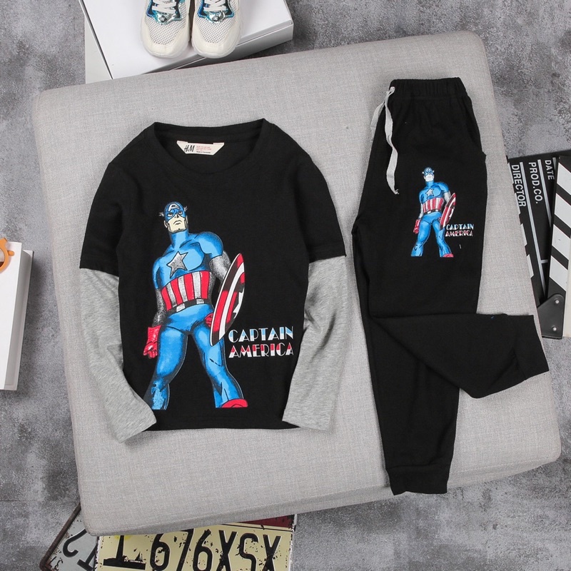 Bộ dài tay bé trai nối cotton mềm 2-7(10-24kg)