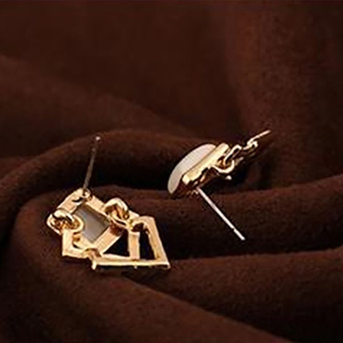 Đôi bông tai hợp kim đính đá kiểu dáng thanh lịch cho nữ