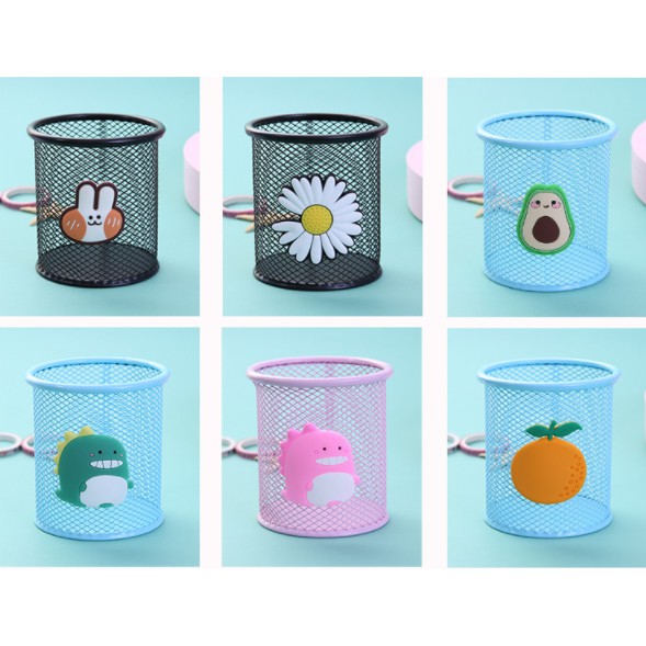 Ống đựng bút quả bơ hoa nhỏ pastel CB12 ống cắm bút sắt ống đựng bút dễ thương