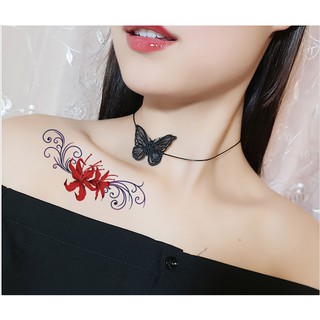 Hình xăm dán hoa 5 cánh xinh 10x6cm BM-21_ mua 5 tấm tặng 1 mini tattoo