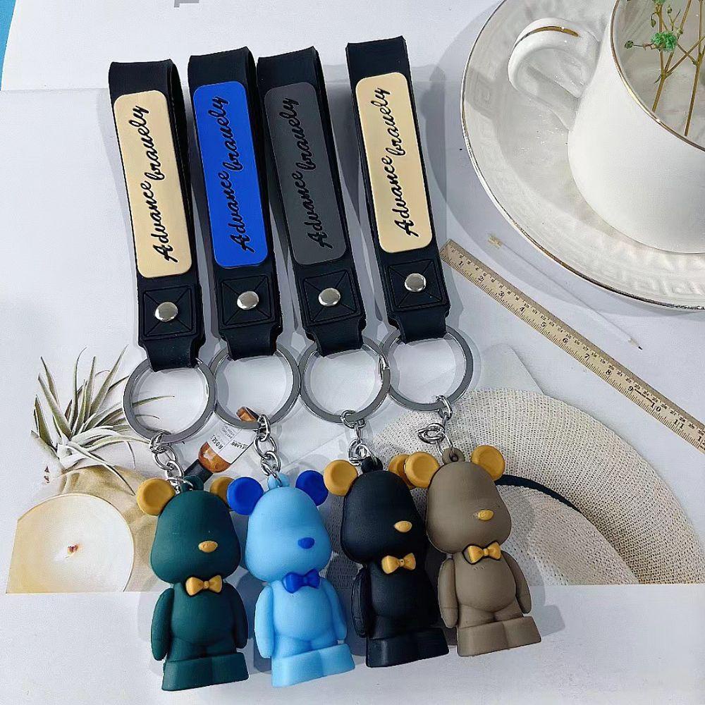 DARNELL Móc Chìa Khóa Hình Gấu Thắt Nơ Hoạt Hình DIY Thời Trang