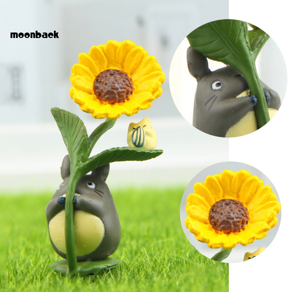 Mô Hình Tượng Ghibli Totoro Hoa Hướng Dương Anime Mịn Màng Trang Trí Tiểu Cảnh Văn Phòng