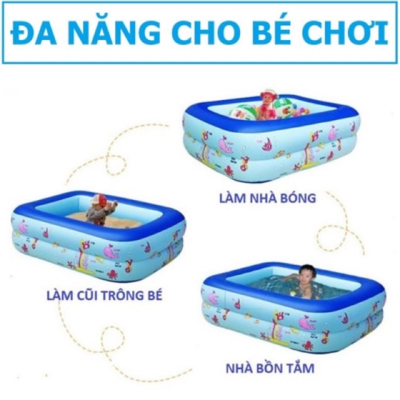 Bể bơi phao 1,2M/1,5M/1,8M CHỮ NHẬT 3 TẦNG