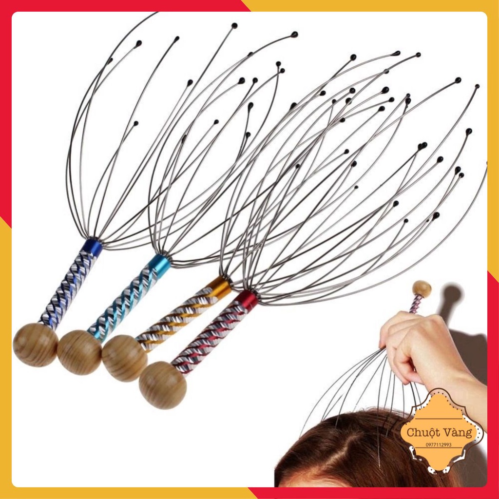Cây gãi đầu inox 12 sợi , massage đầu thư giãn xả stress