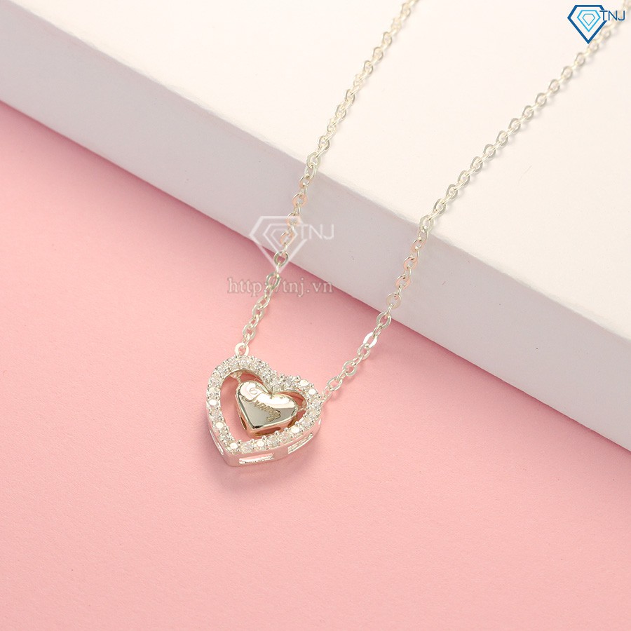 Dây chuyền bạc nữ hình trái tim khắc tên theo yêu cầu DCN0318 Trang Sức TNJ