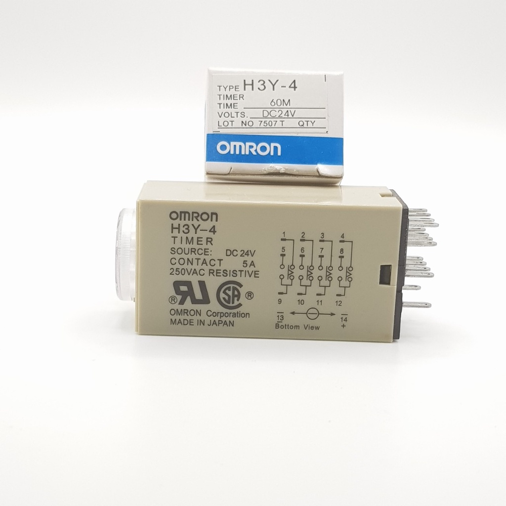 Relay thời Gian H3Y-4, H3Y-4 24V 60M, rơ le thời gian, timer hẹn giờ. H3Y-4/H3Y-2, 24V 60 phút
